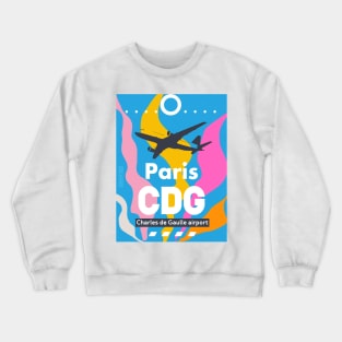 CDG Charles de Gaulle Paris Airport Crewneck Sweatshirt